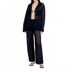 NEW TORN BY RONNY KOBO nicole 3/4 sleeve top & bottom set in black